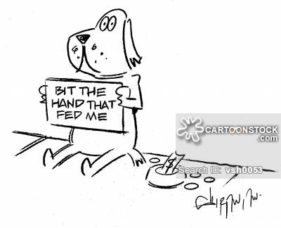 animals-dog-homeless-sign-notice-bite the hand that feeds you-vsh0053 low
