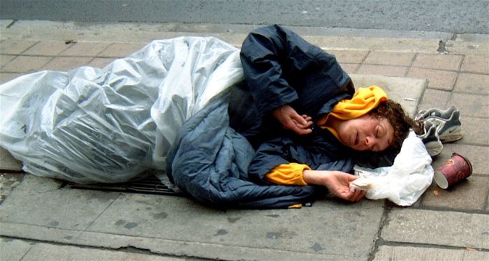 homeless street sleeper