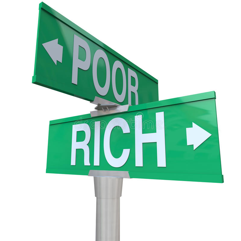 rich-vs-poor-two-way-street-road-signs-poverty-wealth-words-green-pointing-to-versus-to-illustrate-difference-35557024